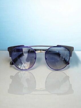💞Balmain "Capitaine" Aviator Sunglasses Gradient BLUE Lenses Titanium Acetate